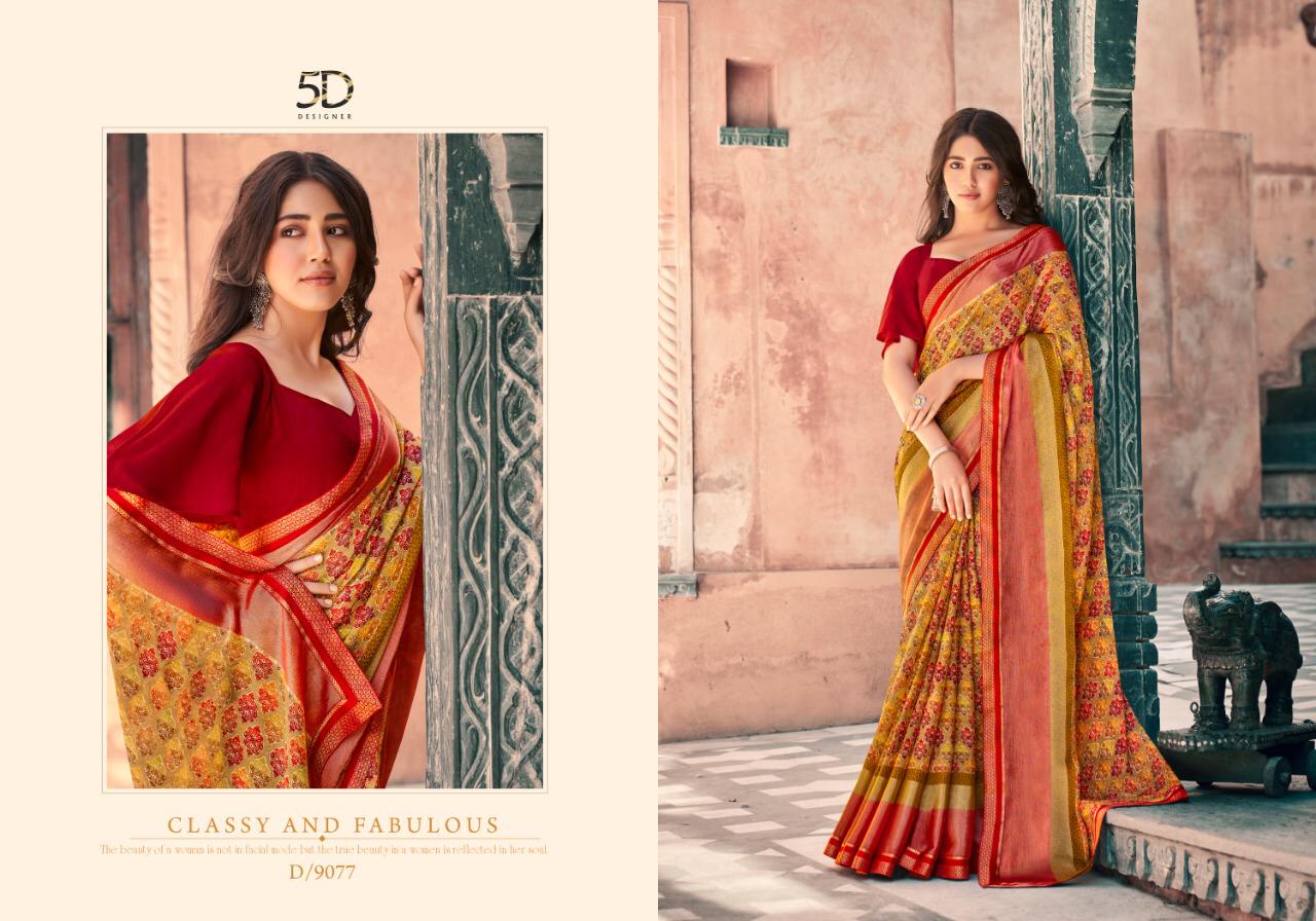 5D ZARA VOL-12 Designer Fancy Festive Wear Heavy Georgette Saree Collection