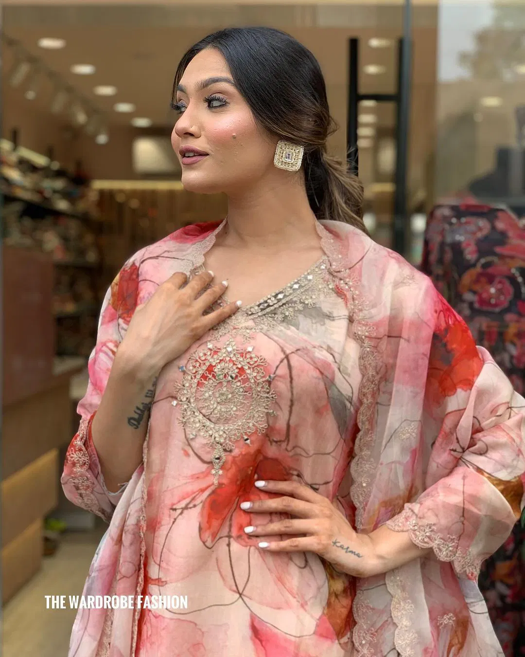 MT Heavy Designer Organza Embroidery Kurti With Bottom Dupatta Wholesale Shop In Surat
