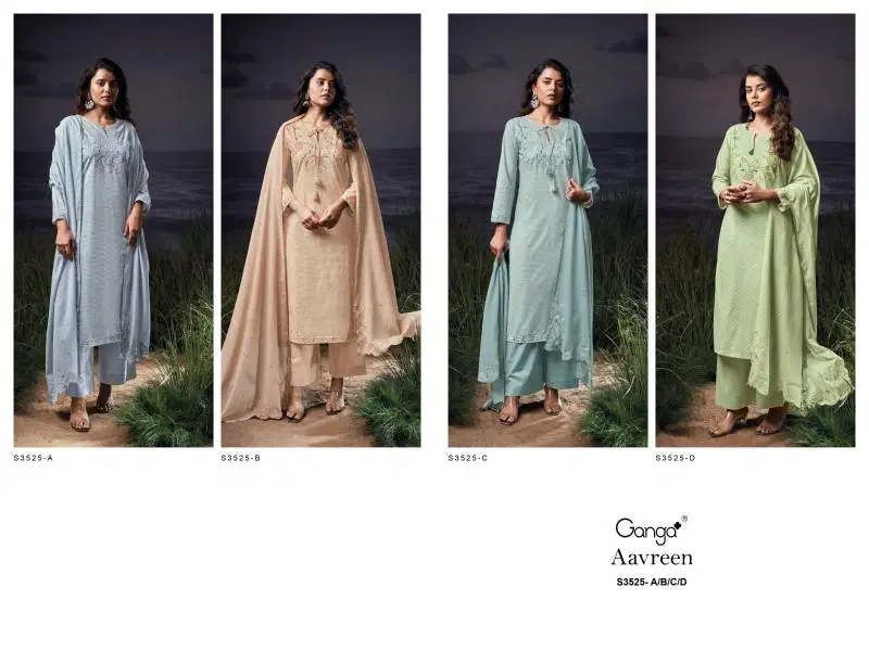 Aavreen By Ganga Cotton Printed Embroidered Salwar Suit Best Wholesale Shop In Surat
