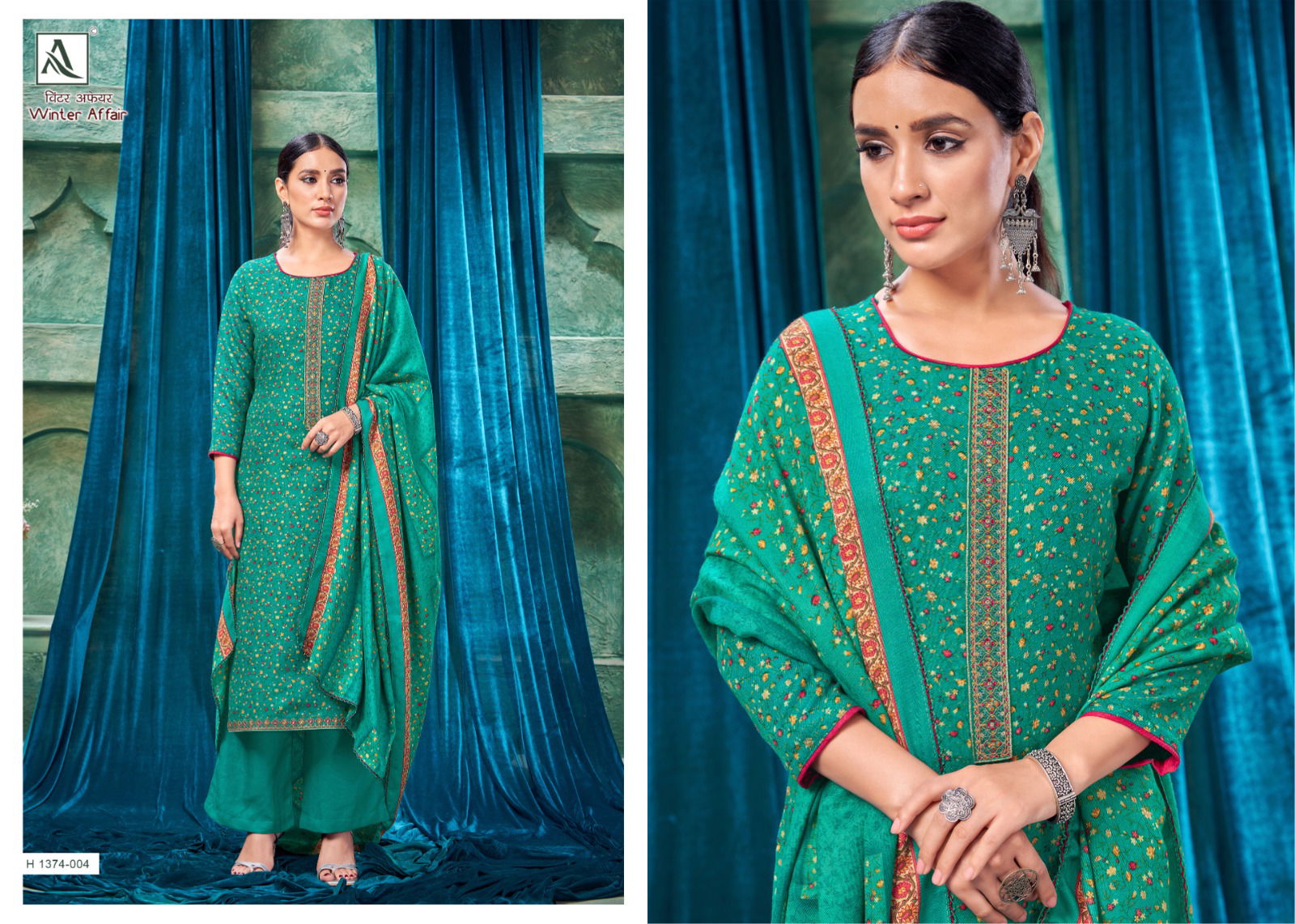 Winter Aafair By Alok Suit Pashmina Salwaar Kameez Dress Matereial Catalog