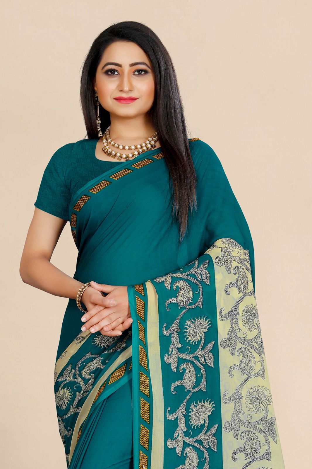Dhruvi Floral Print Daily Wear Georgette Sarees Catalog