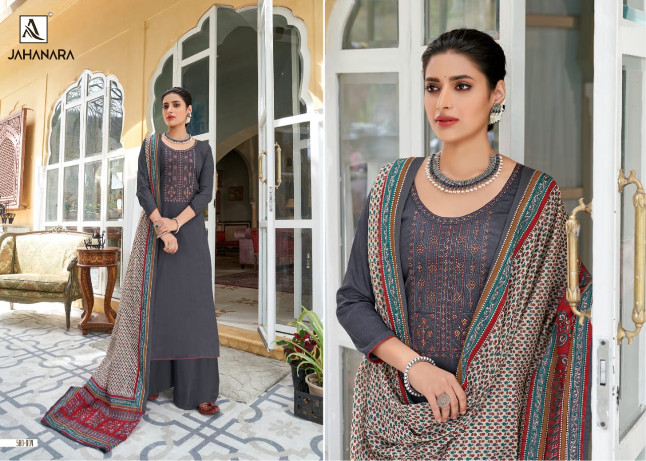 Alok Jahanara Latest Fancy Designer Heavy Casual Wear Pure Jam Cotton Festive Wear Dress Material Collection
