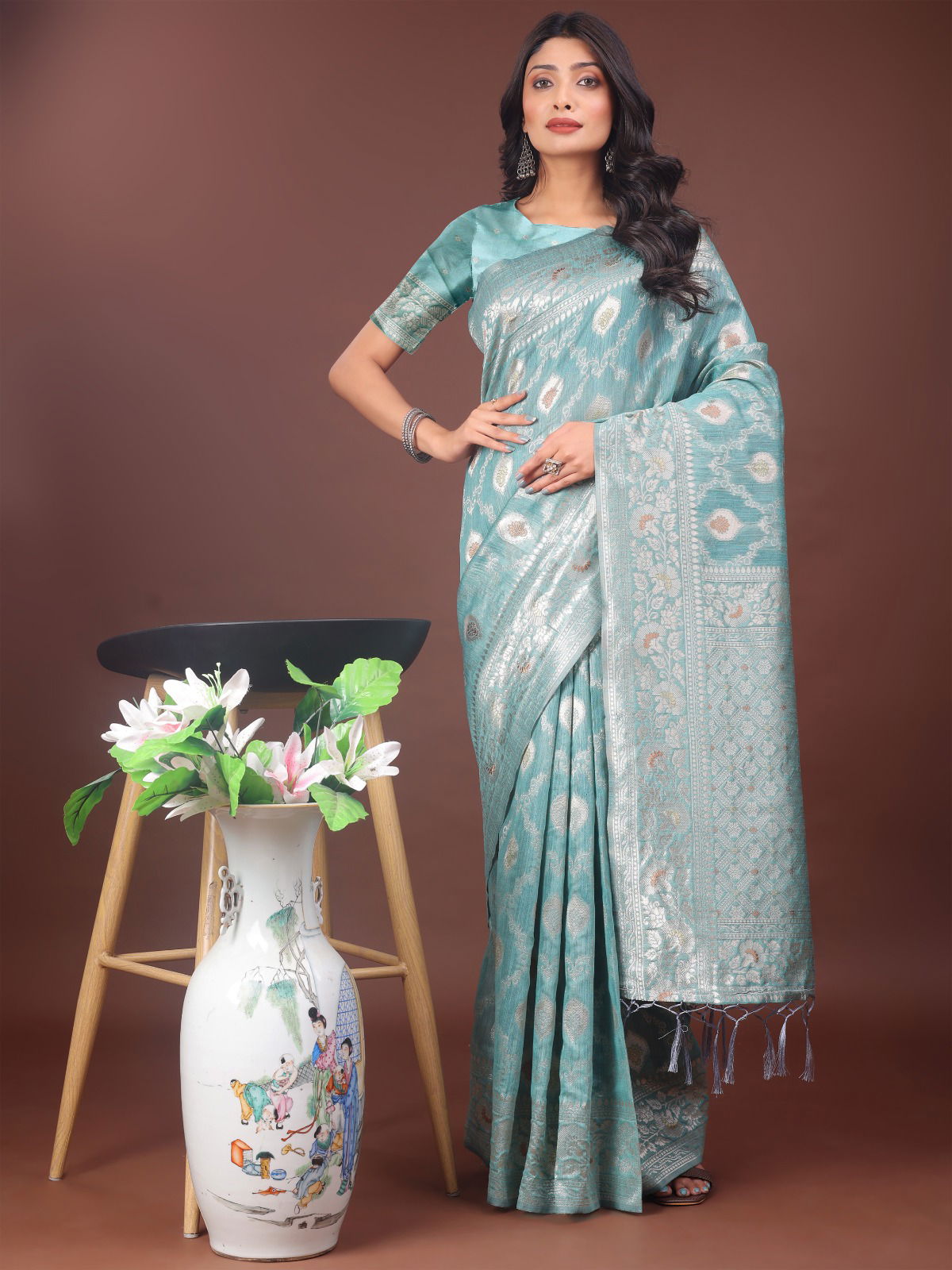 Zarista By Astita Linen Cotton Wedding Wear Saree Wholesale Market In Surat