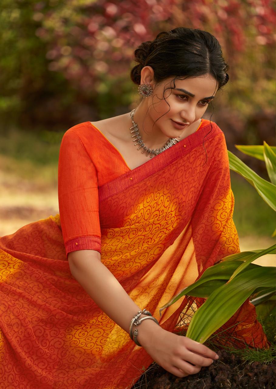 REVISE RATE -- KASHVI FALAK Latest Fancy Regular Wear Weightless Printed saree Collection
