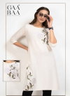 Gaabaa 2205 Slub Rayon Pearl Rubber Printed Kurtis Exporters In India