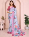 Vc Krishi B Linen Cotton Crafted With All Over Batik Printed Wholesale Saree In India