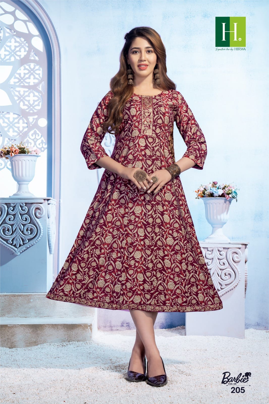 Barbie Vol 2 By Hirwa Printed Anarkali Kurtis Catalog