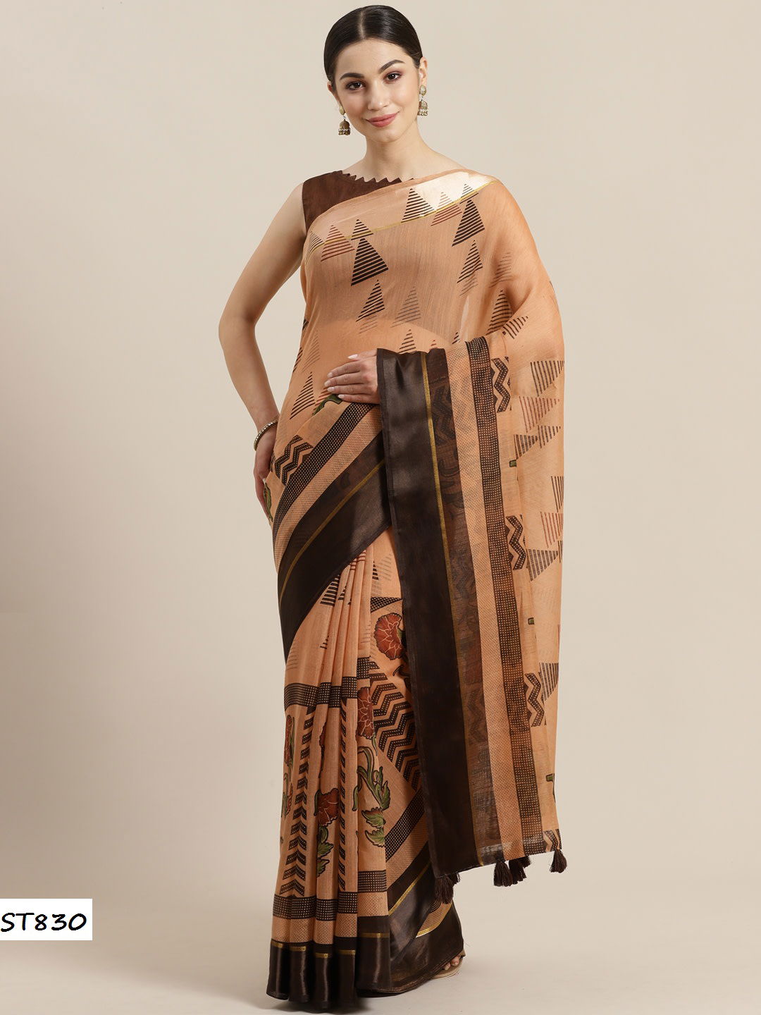 Daily Wear Stylish Collection Of Designer Linen Cotton Saree With Banglori Silk Blouse 