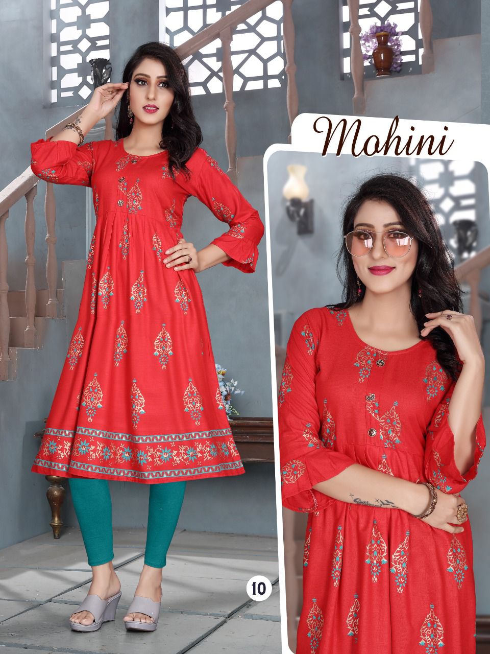 Aagya Mohini 3 Ethnic Wear Fancy Rayon Printed Designer Kurti Collection