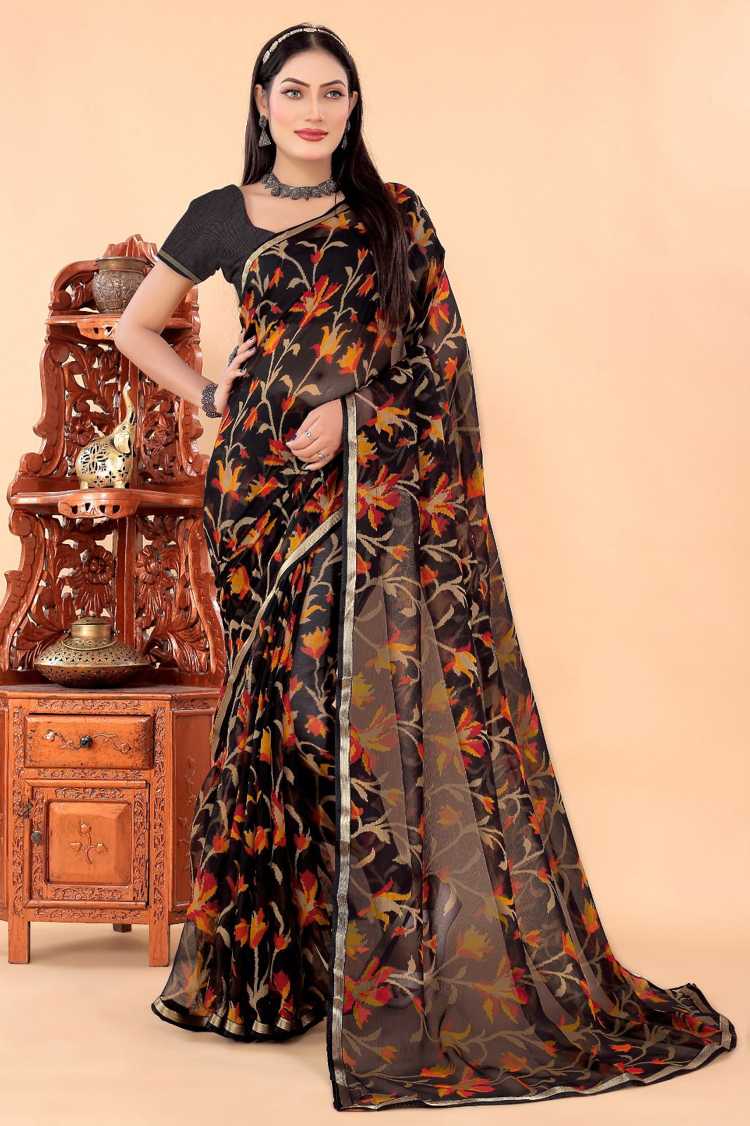 Swati Synthetic Daily Wear Chiffon Printed Sarees Catalog