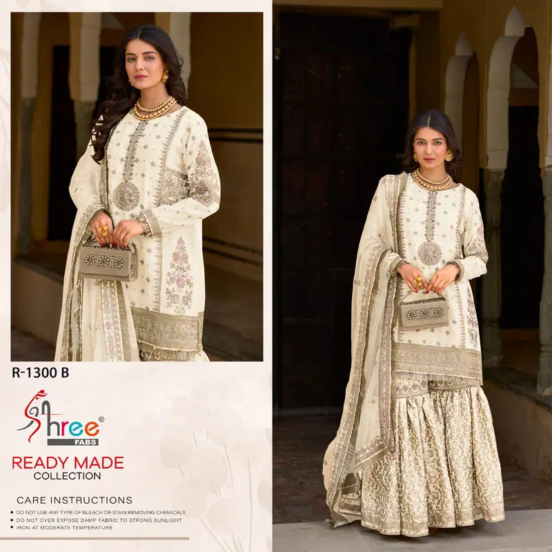 R 1300 By Shree Chiffon Embroidery Readymade Suits Suppliers In India