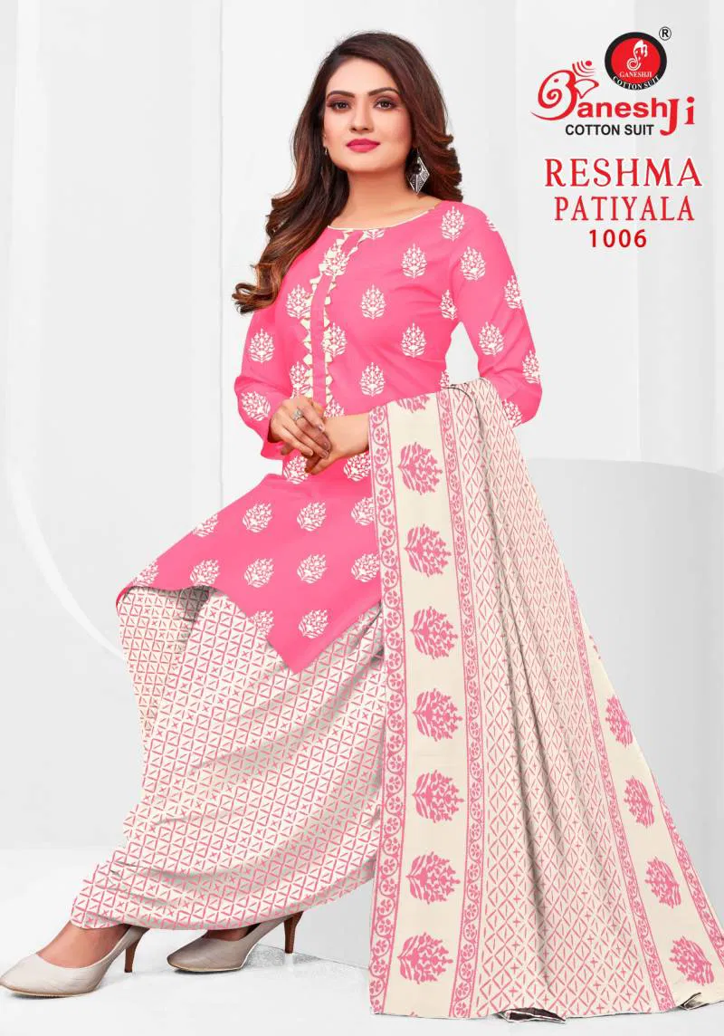 Reshma Patiyala Vol 01 By Ganeshji Fancy Cotton Dress Material Online Wholesale