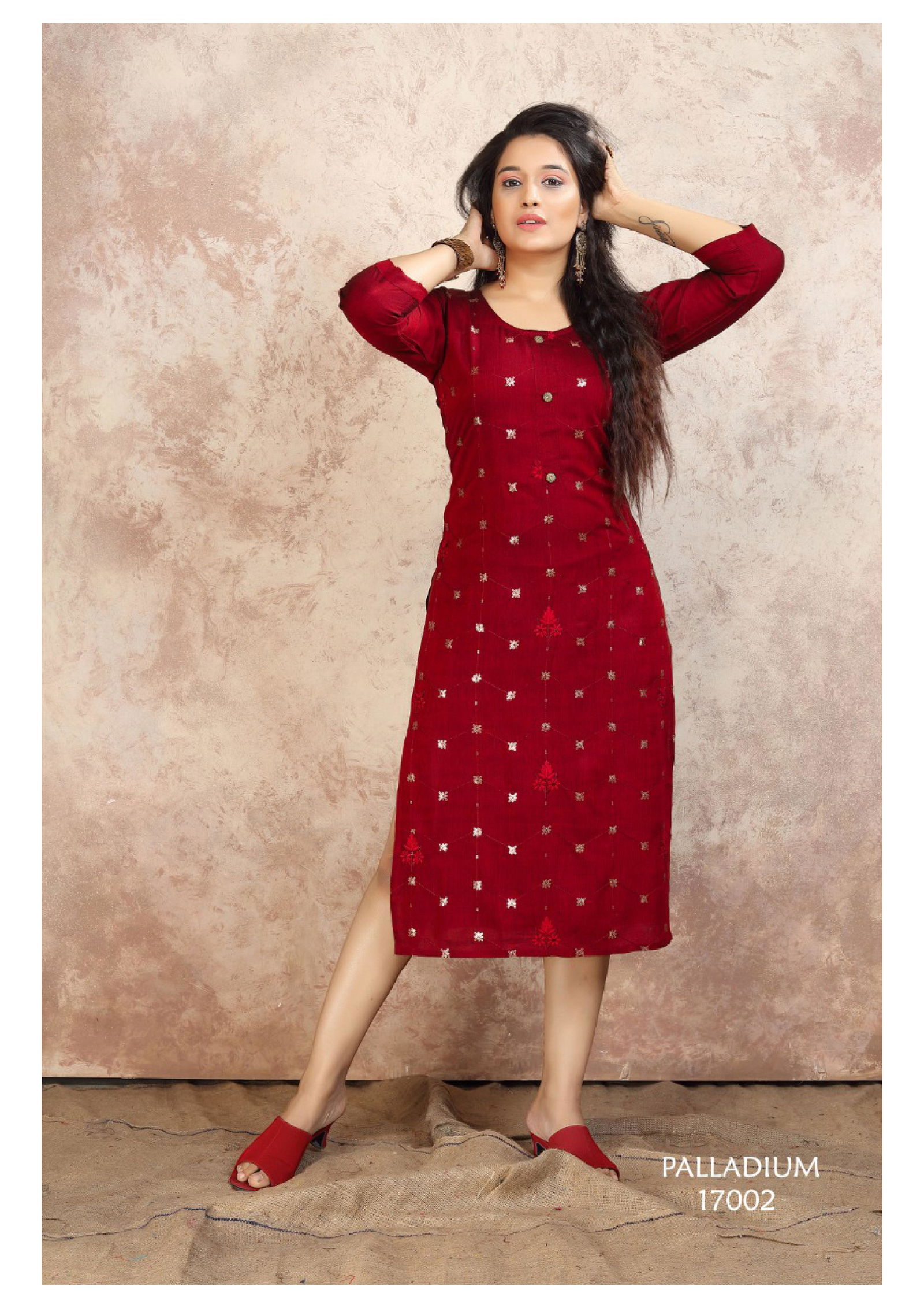 Palladium Fancy Stylish Designer Latest Ethnic Wear  Rayon With Sequence Embroidery Work Kurtis Collection 