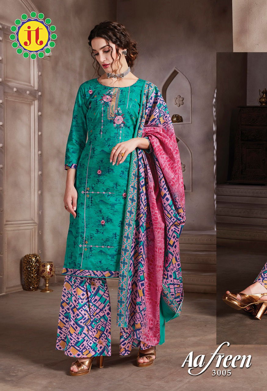 Jt Afreen 3 Latest Fancy Designer Regular Casual Wear Printed Cotton Dress Material Collection
