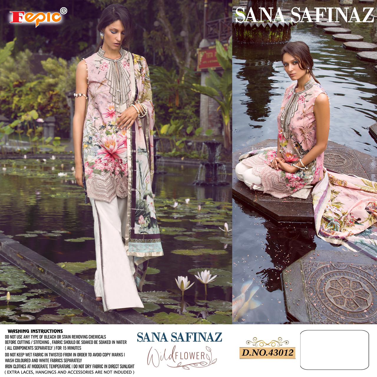 Fepic Rosemeen Sana Safinaz Wild Pure Cotton Digital Print With Embroidery Work Flower Pakistani Salwar Suits Collection