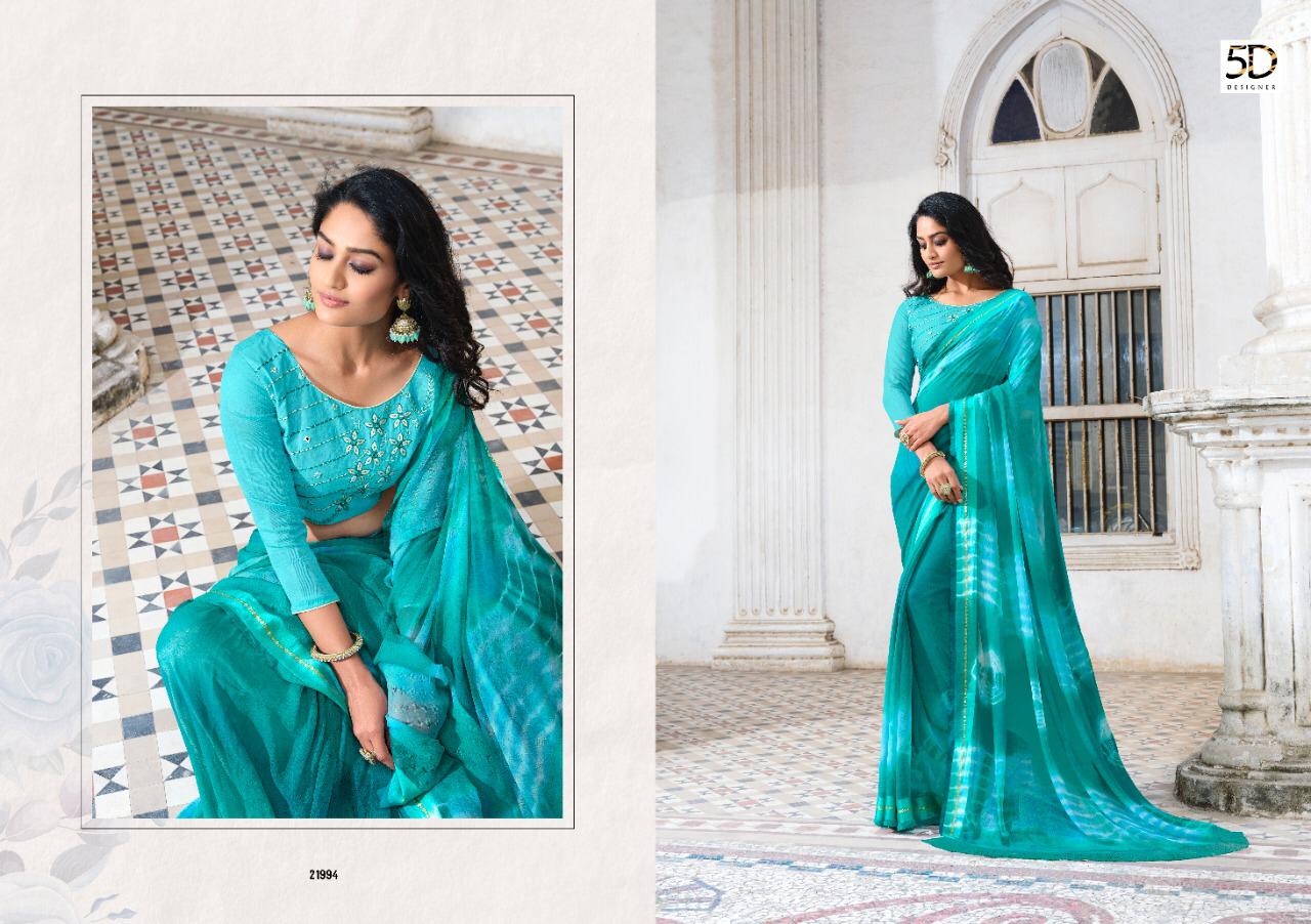 5D  MAHIRA Latest Fancy Designer Festive Wear Georgette Jacquard Border Saree With Embroidered Blouse Collection  