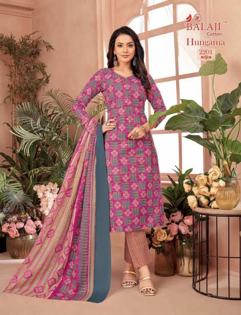 Hungama Vol 22 By Balaji Cotton Printed Dress Material Exporters In India
