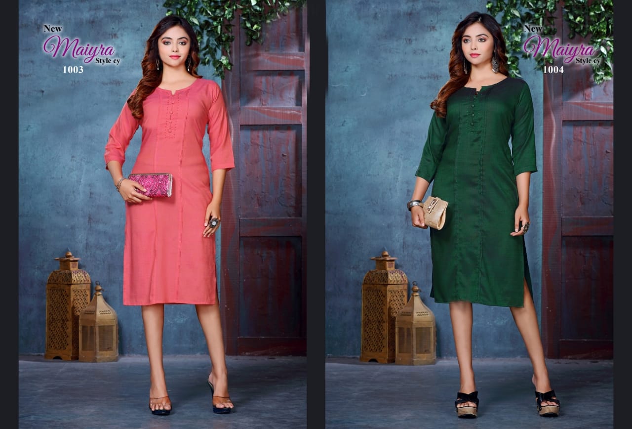 Beauty Queen New Maiyra Designer Ethnic Wear Rayon Kurti Collection