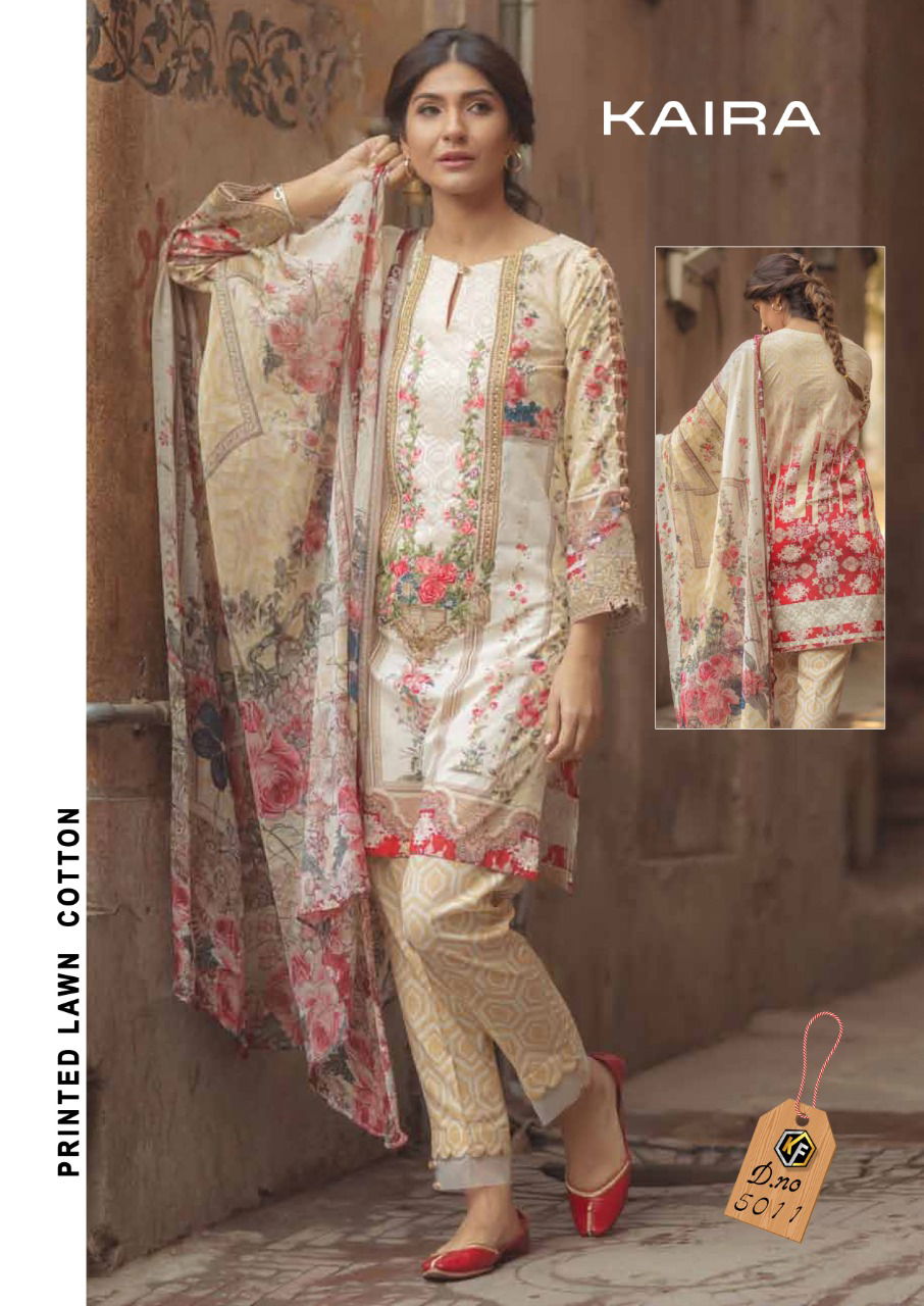 Kf Kaira Luxury Lawn Karachi Latest Fancy Party Wear Pure Lawn print Dress Materials Collection