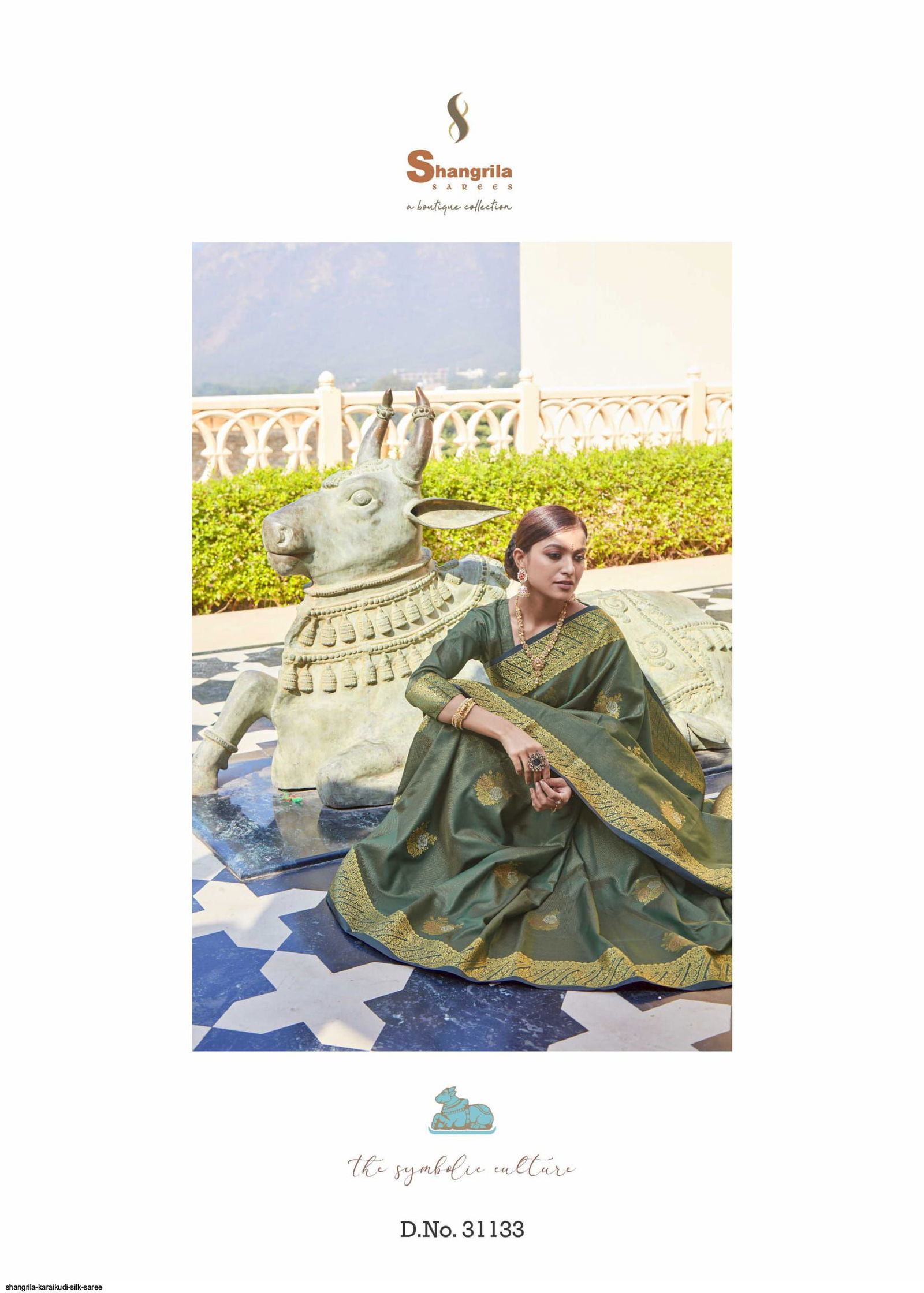 Shangrila Karaikudi Festive Wear Heavy Designer Silk Saree Collection
