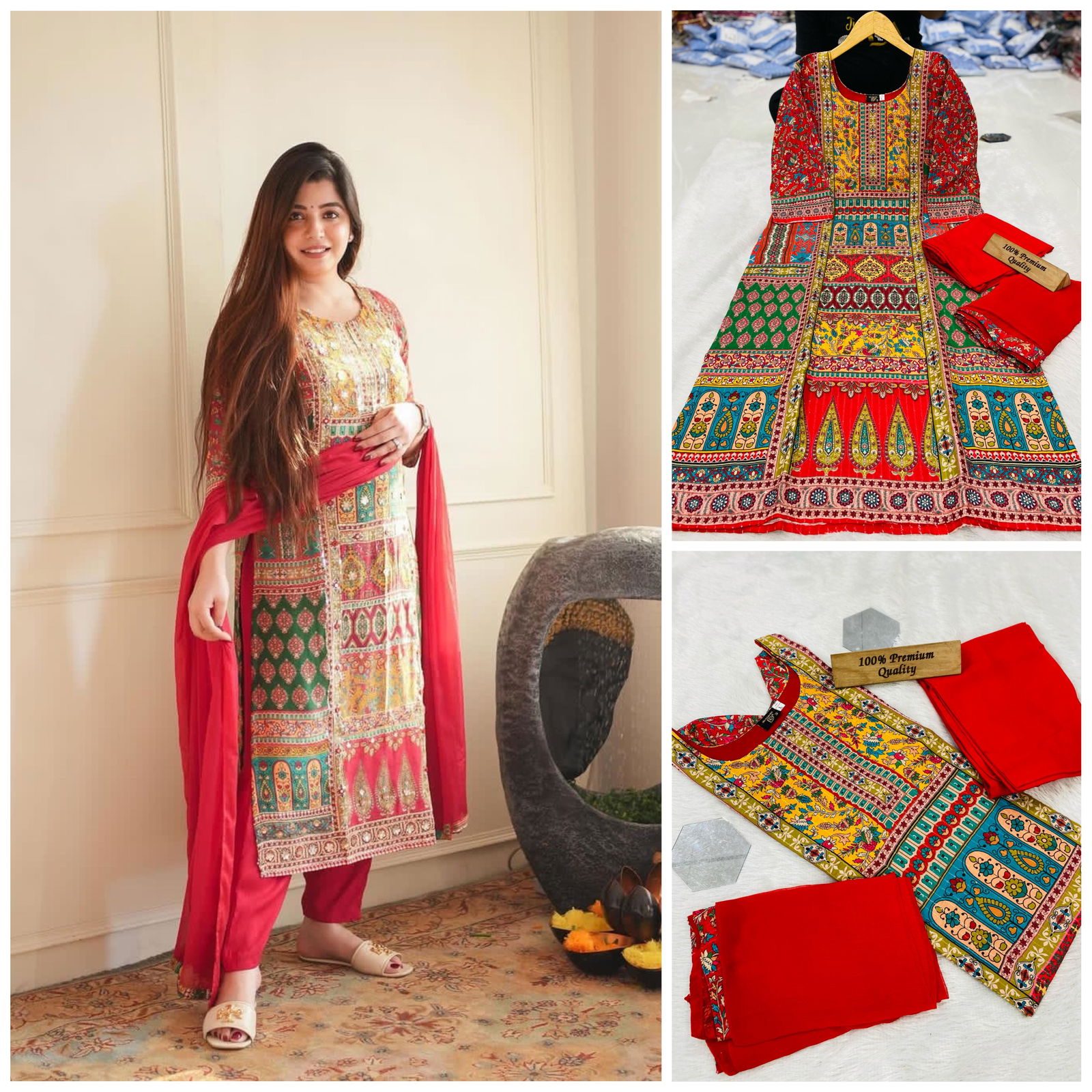 Apple Tree By Tdg Printed Muslin Kurti With Bottom Dupatta Catalog