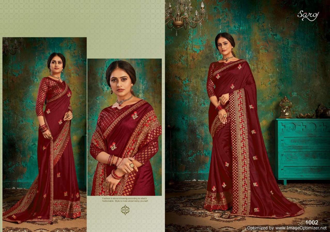 Saroj Anushka Exclusive Festive Wear Wedding wear Heavy Designer  Silk Saree Collection With Heavy Border And Butta Work Blouse 