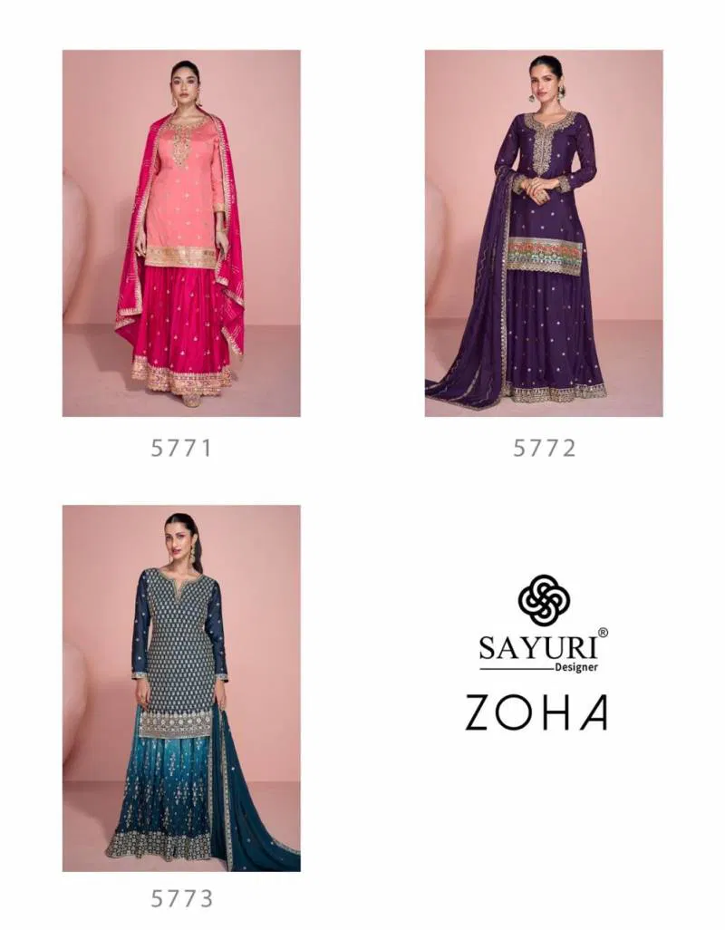 Zoha By Sayuri Chinon Silk Designer Salwar Kameez Wholesale Market In Surat