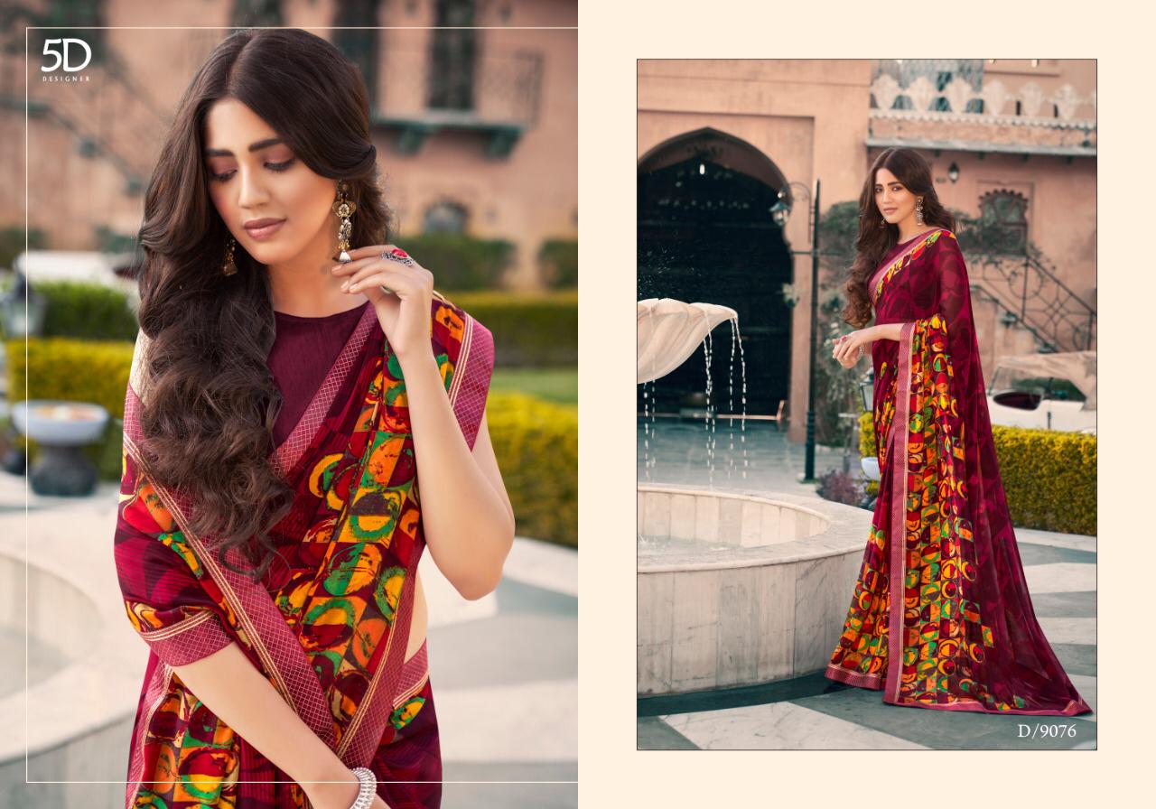 5D ZARA VOL-12 Designer Fancy Festive Wear Heavy Georgette Saree Collection