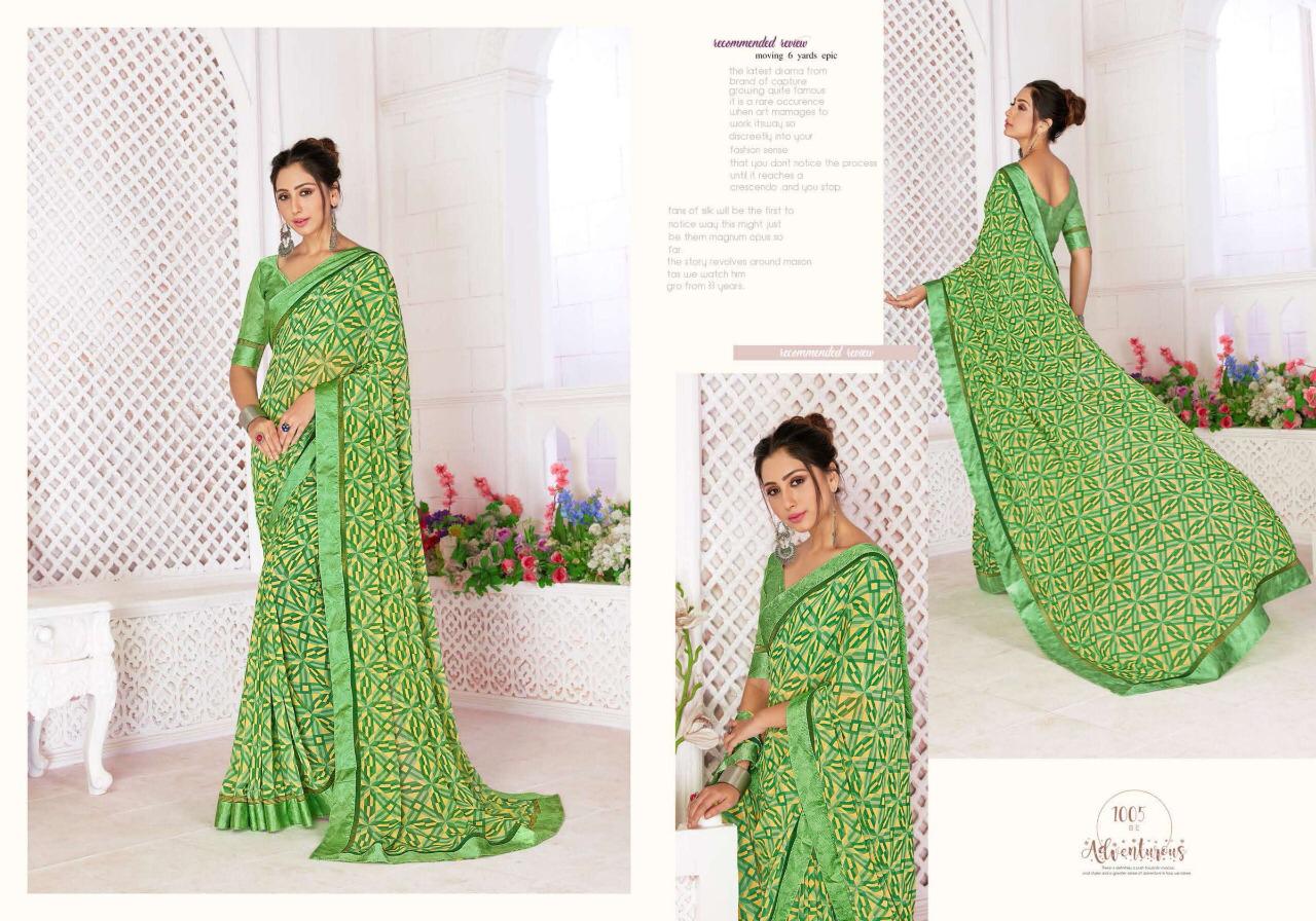 SHUBH SHREE KALERI Latest Designer fancy Regular Wear Wetless Japan Sarton Border And Blouse Saree Collection