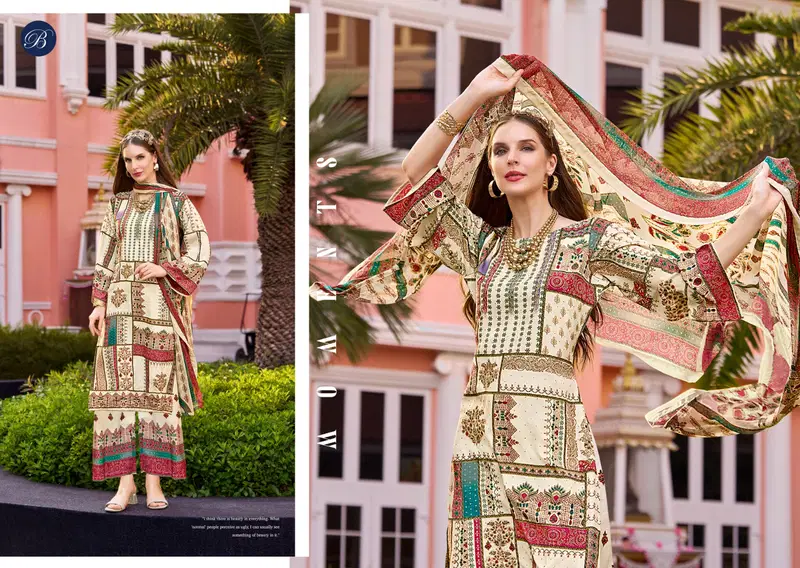 Marhaba By Belliza Crepe Digital Printed Dress Material Orders In India