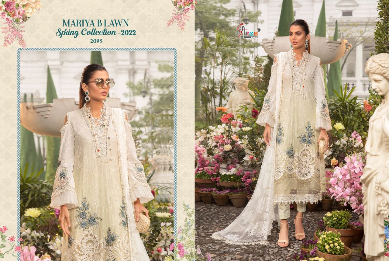 Shree Mariya B Lawn Spring 2022 Heavy Wedding Wear Cotton Pakistani Salwar Kameez Collection