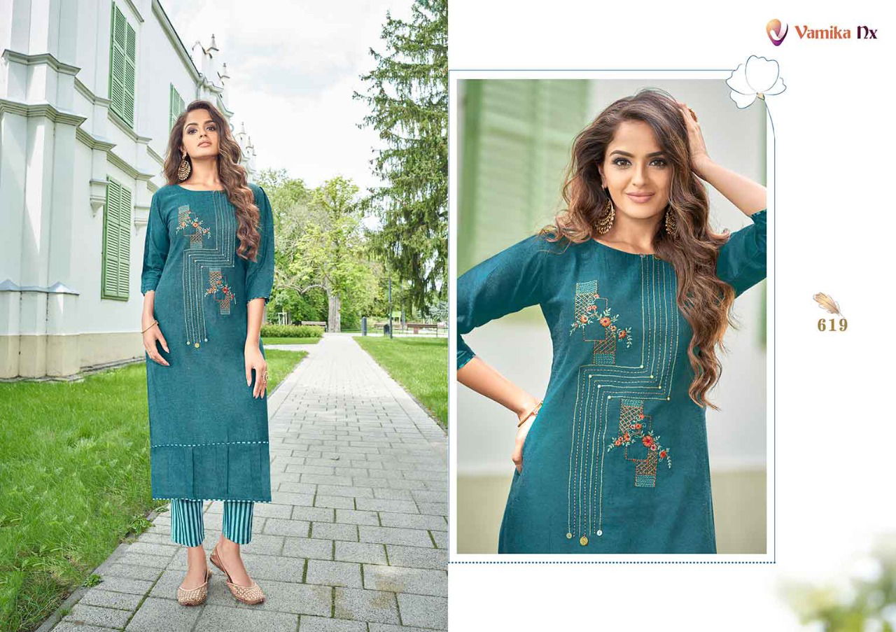 Vamika Nx Apsara 4 Fancy Ethnic Wear Cotton Kurti With Bottom Collection