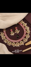 0759 Antique Color Diamond  Function Wear Necklace Set Wholesale Price In Surat
