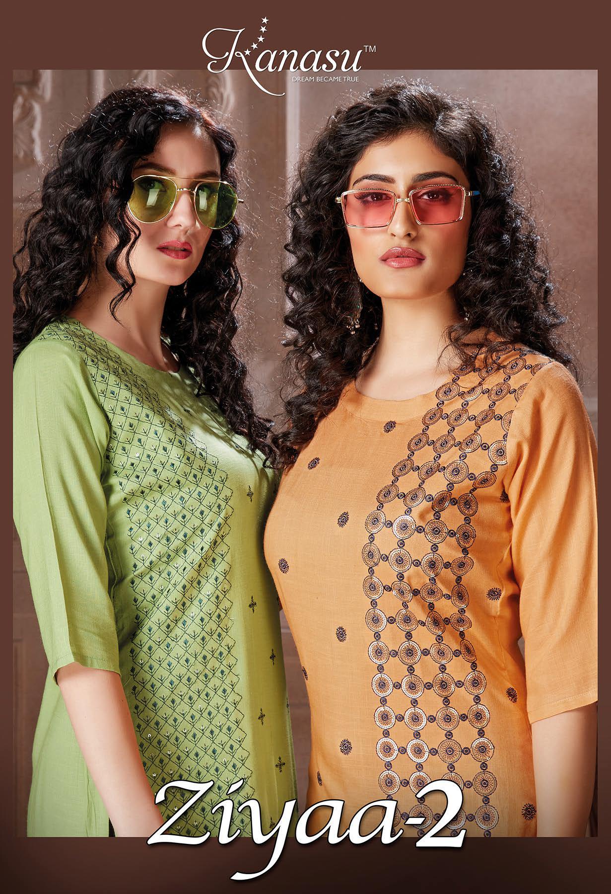 Kanasu Ziyaa 2 New Regular Wear Rayon Kurti With Pant Collection