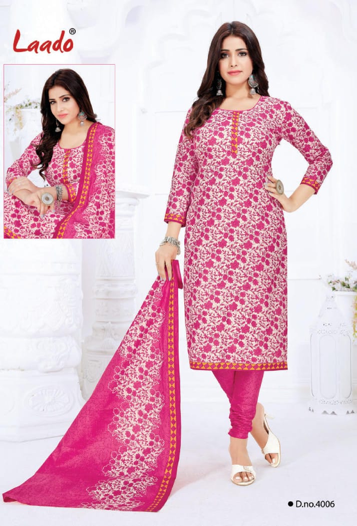 Laado Priyanka Vol 4 Latest Pure Cotton Printed Casual Wear Dress Material Collection 