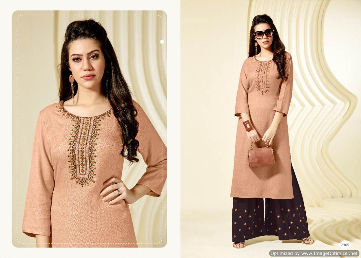 Della Pashmina Latest Designer Kurtis With Worked Neck Design Winter Collection