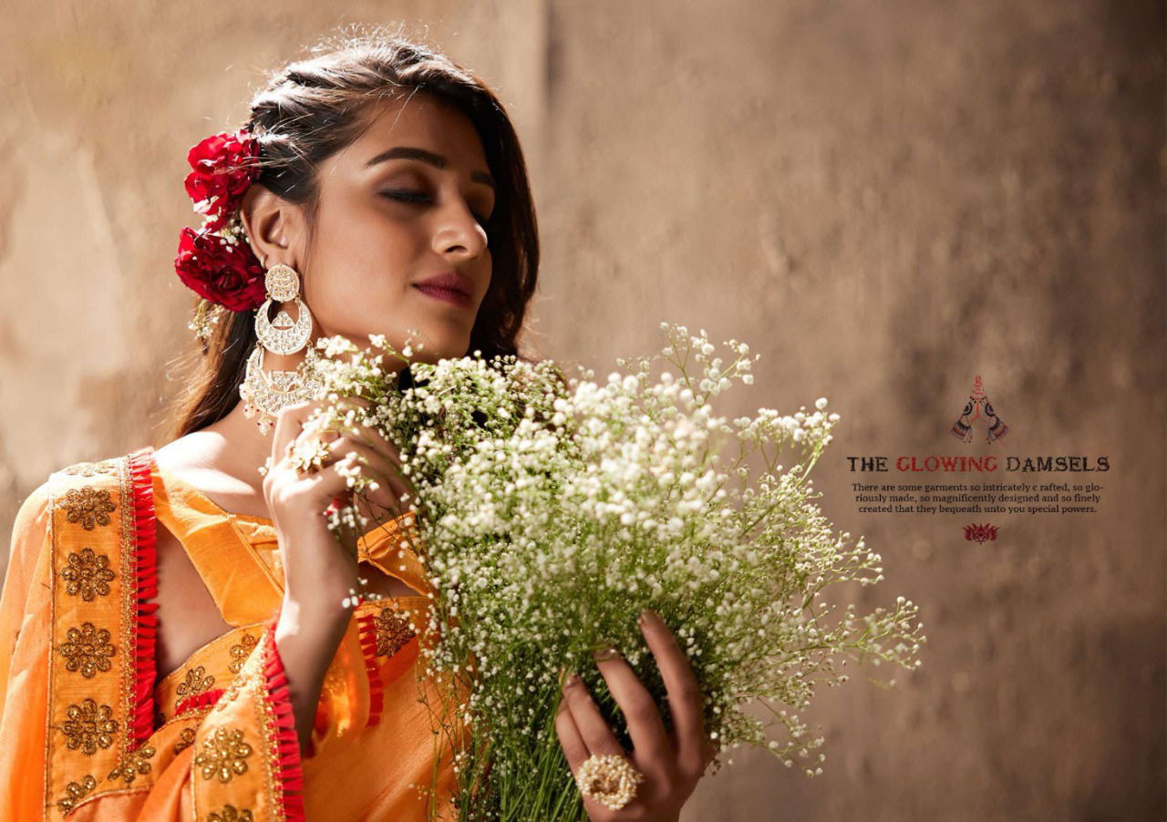 Saroj Lamha Designer Festive Wear Fancy Dyed Vichitra Silk Saree Collection
