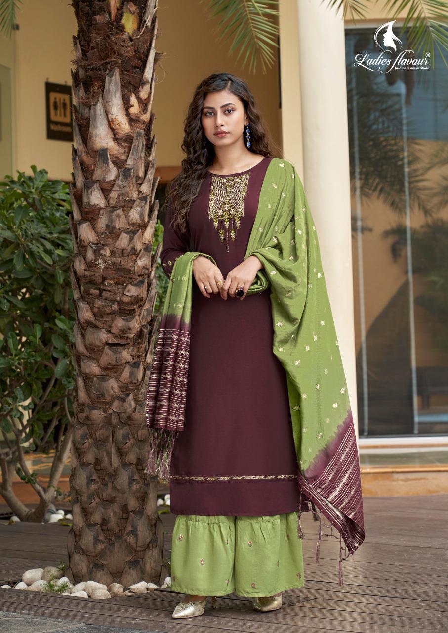 Ladies Flavour Ruhana 1 Festive Wear Maslin With Embroidery With Heavy Khatli Work Ready Made Collection
