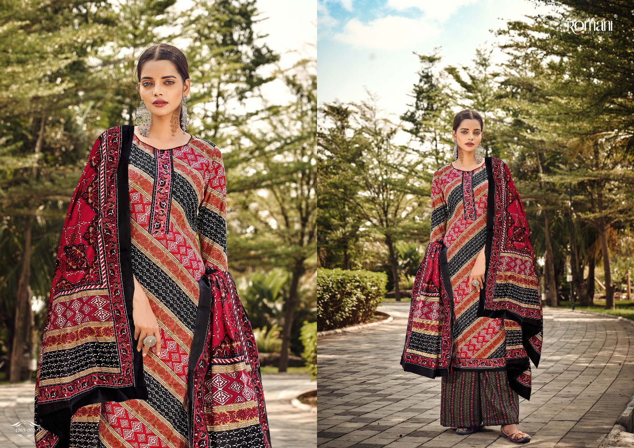 Romani Kasauti Printed Pashmina Dress Material Catalog
