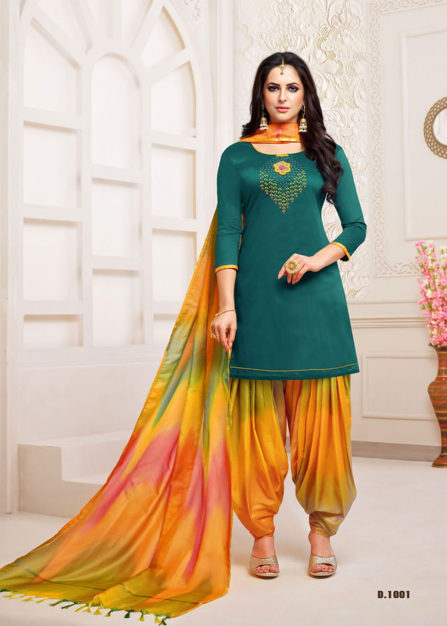 Srijaa Latest Fancy Banarasi Silk Casual Wear Designer Dress Material Collection
