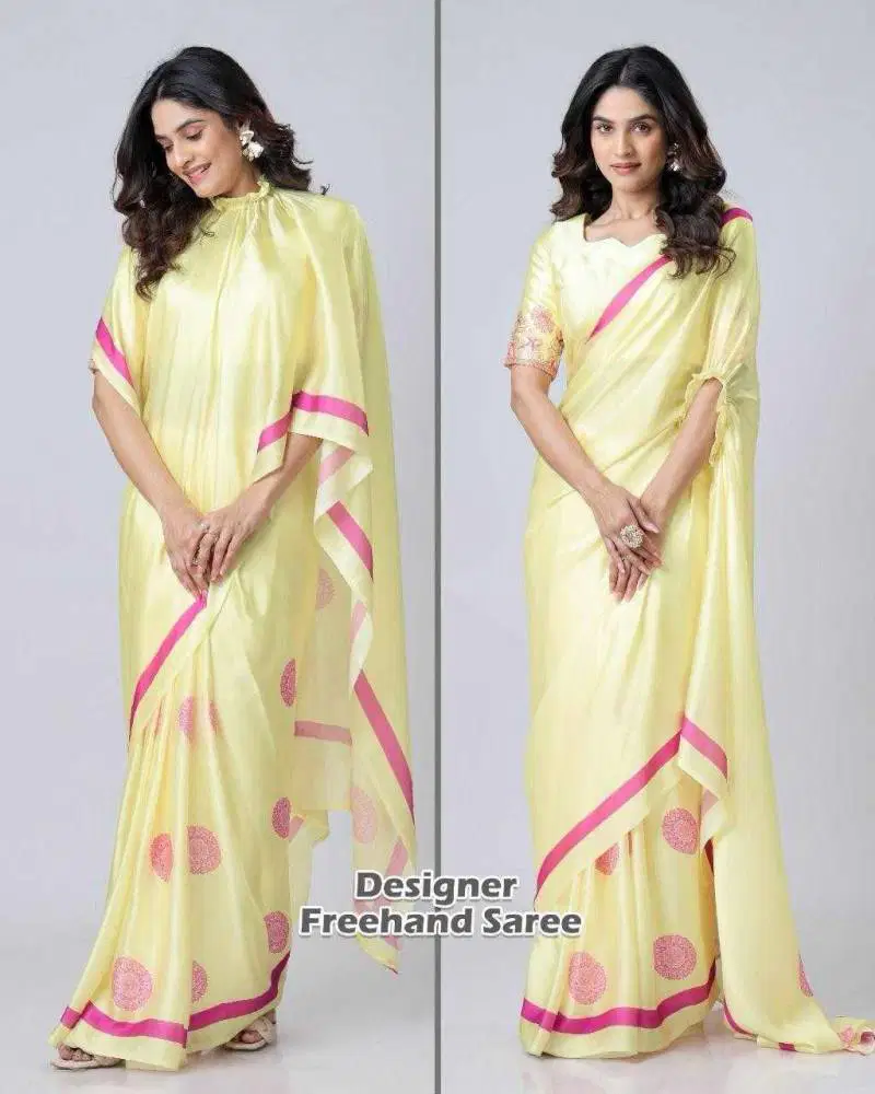 Kc 888 Digital Printed Crepe Silk Ready To Wear Saree Wholesale Market 