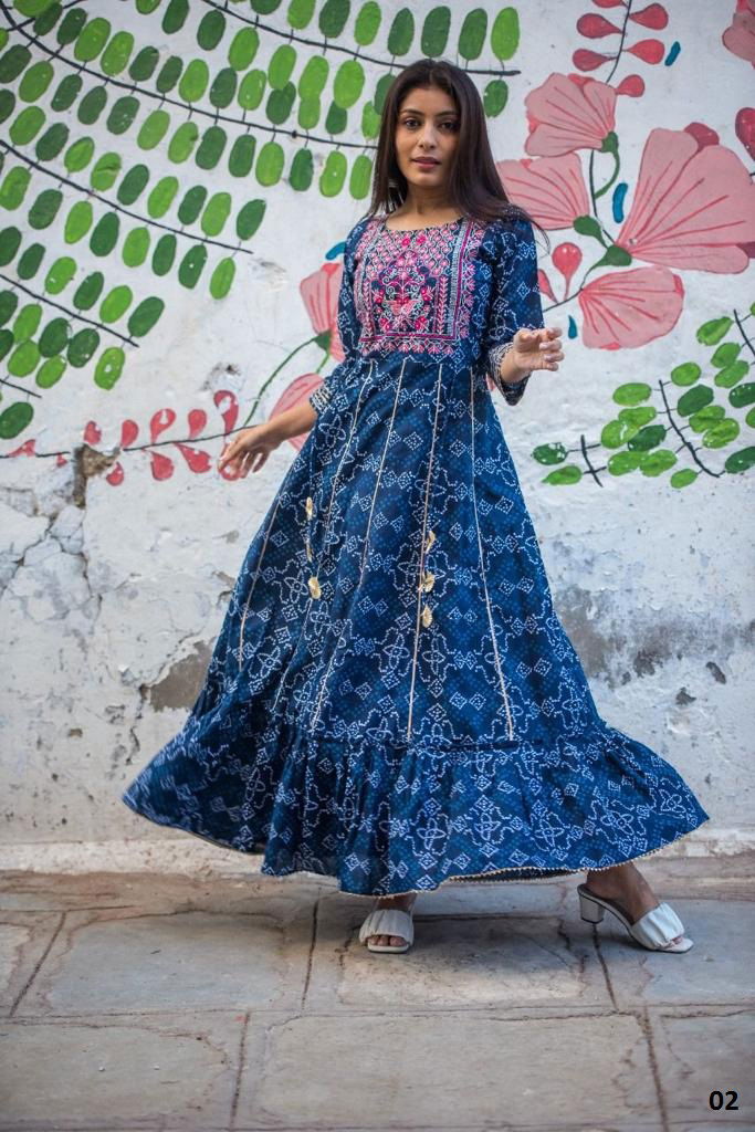 Trending Floor 1 Latest Designer Ethnic Wear Cotton Anarkali Long Kurti Collection