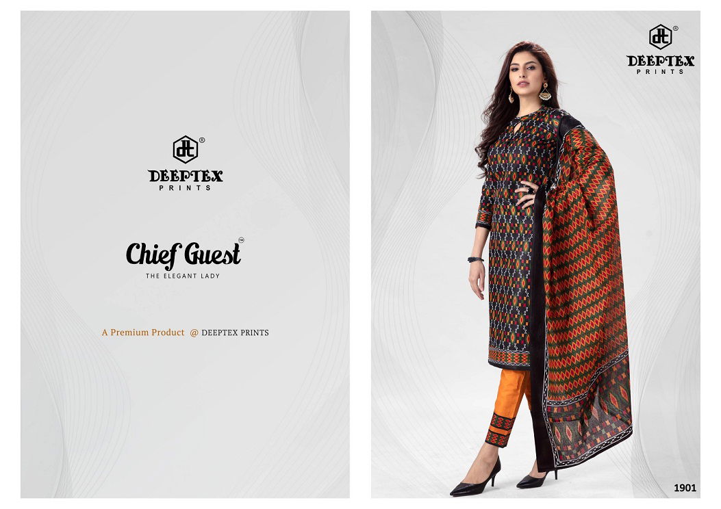 Deeptex Chief Guest 19 Latest fancy Casual Wear Pure Cotton Printed Dress Materials Collection