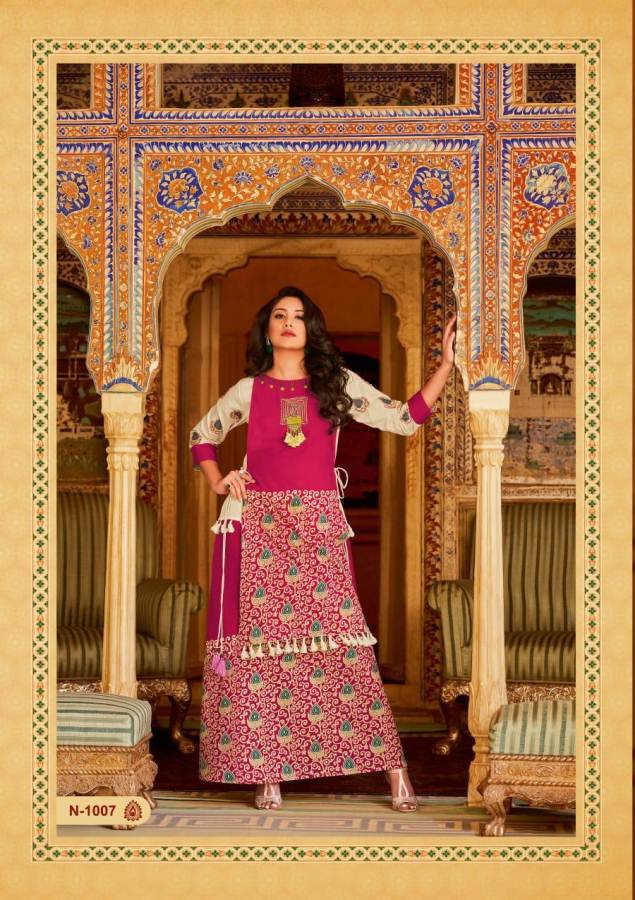 Kiana Nazrana Special Designer Festive Wear Long Cotton Kurtis Collection

