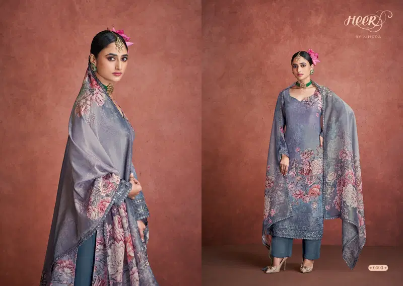 Rabia By Kimora Heer Muslin Banarasi jari Salwar Suits Wholesalers In Delhi