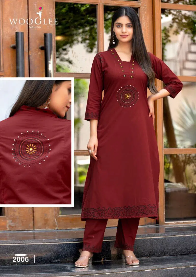 Malvika By Wooglee Cotton Casual Wear Kurti With Bottom Wholesale Market In Surat