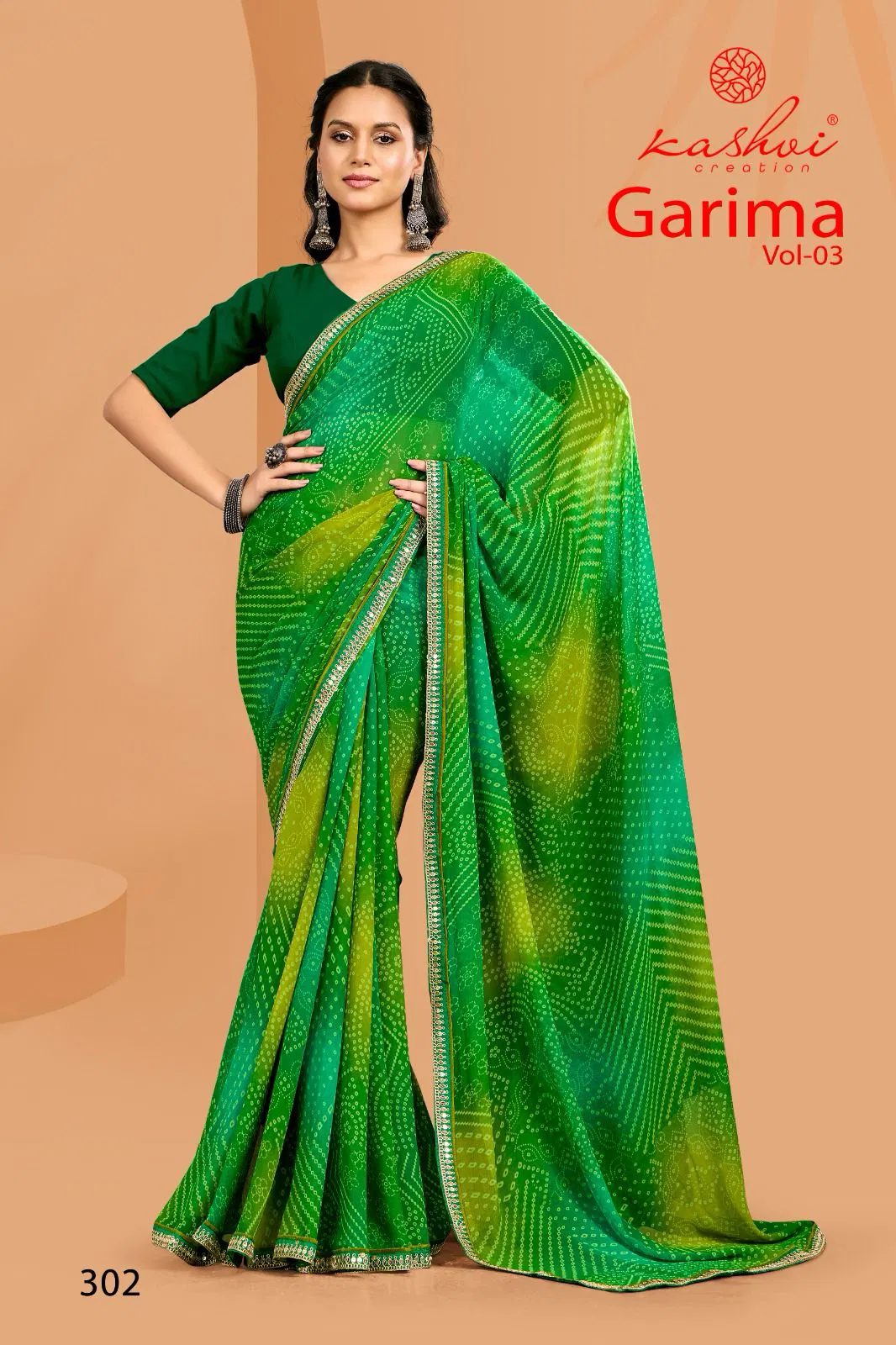 Garima Vol 3 By Kashvi Georgette Bandhej Printed Saree Orders In India
