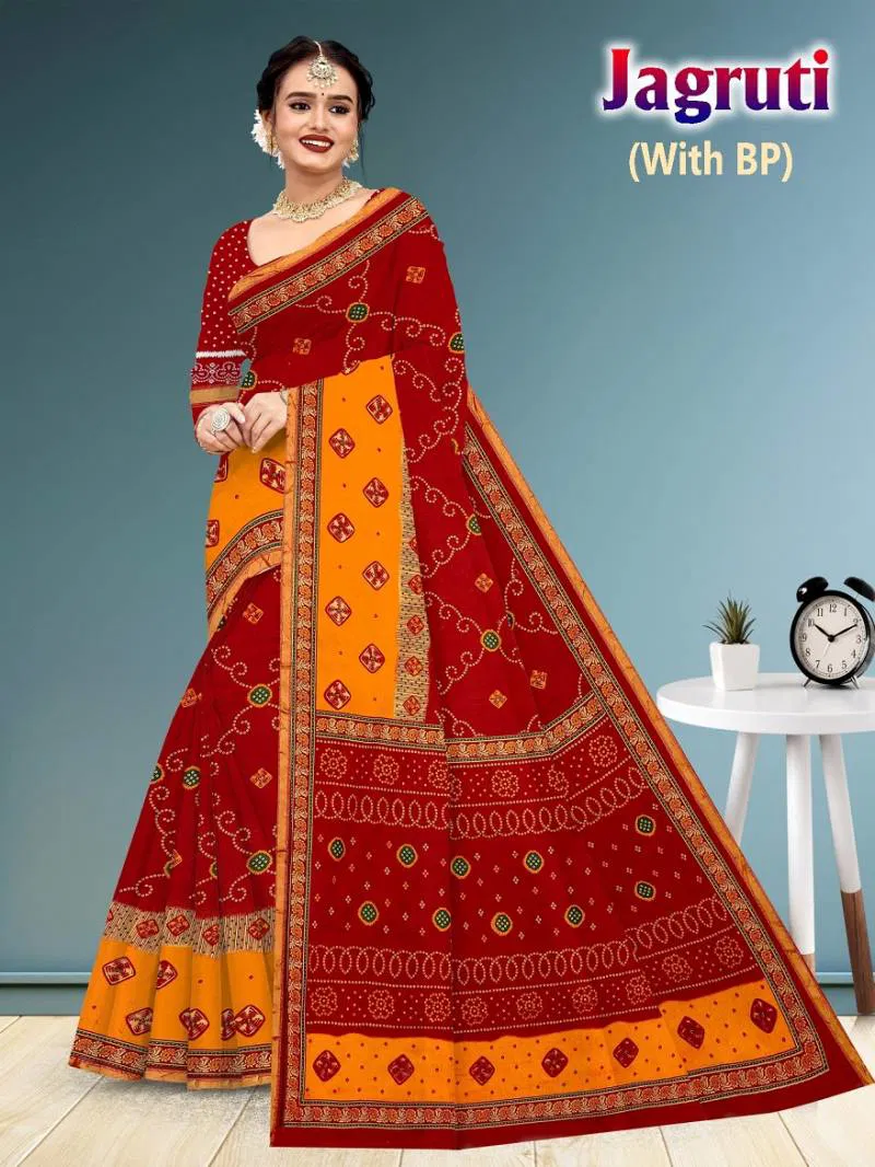 Jagruti 1 Casual Wear Cotton Printed Saree Suppliers In India