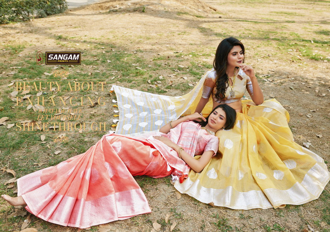 Sangam Pankhudi 3 Latest Fancy Casual Wear Linen Cotton Printed Sarees Collection
