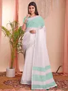 The White Loom By Astita Linen Cotton Saree Wholesale Price In Surat